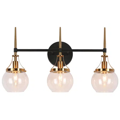 L.n.c. Oris 21 3/4" Wide Black Gold 3-light Bath Light