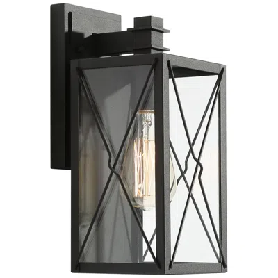 L.n.c. Pahcy 11.8" High Black Glass Outdoor Wall Light