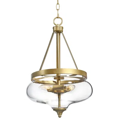 L.n.c. Paige 12 1/2" Wide 3-light Gold Metal Clear Glass Bowl Pendant Light