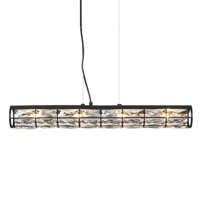 L.n.c. Polia 27" Wide Black Metal 4-light Island Chandelier In Gray