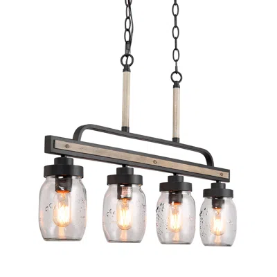 L.n.c. Salvish 30" Wide Dark Gray 4-light Island Chandelier