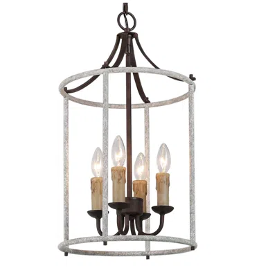 L.n.c. Sano 12.6" Wide Gray White 4-light Cylinder Chandelier