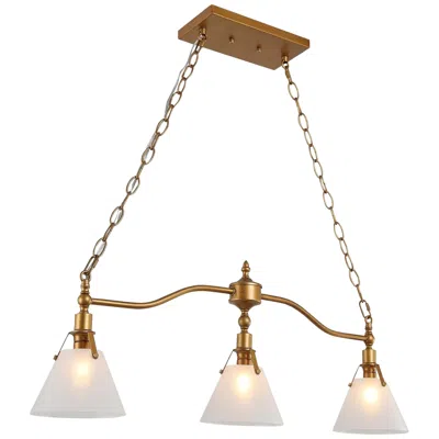 L.n.c. Sano 31 1/2" Wide Brushed Gold 3-light Island Chandelier