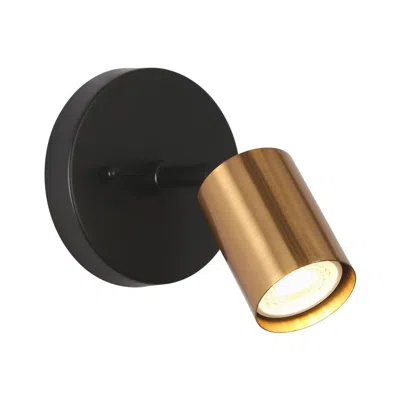 L.n.c. Serrulata 6" High Matte Black And Plating Brass Wall Sconce