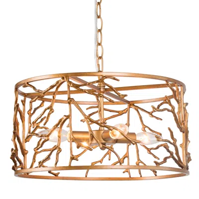 L.n.c. Sinfi 15 1/2" Wide 4-light Golden Chandelier