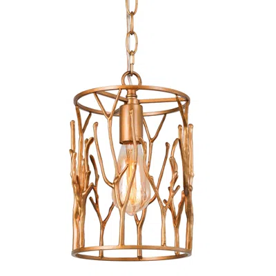 L.n.c. Sinfi 7 1/2" Wide Open Vibe Pattern Gold Finish Mini Pendant Light