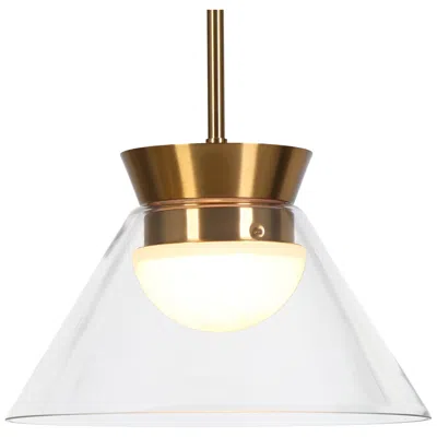 L.n.c. Solara 11.8" Wide Gold 1-light Led Glass Pendant Light