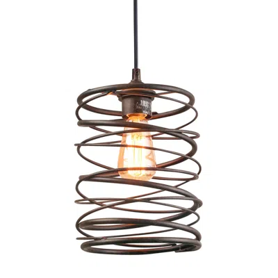 L.n.c. Sprin 8" Wide Rustic Iron Mini Pendant