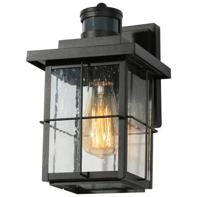 L.n.c. Stan 10.6" High Black Glass Outdoor Wall Light