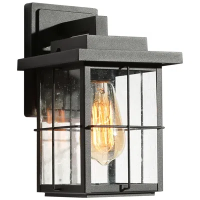 L.n.c. Stan 11" High Black Glass Outdoor Wall Light