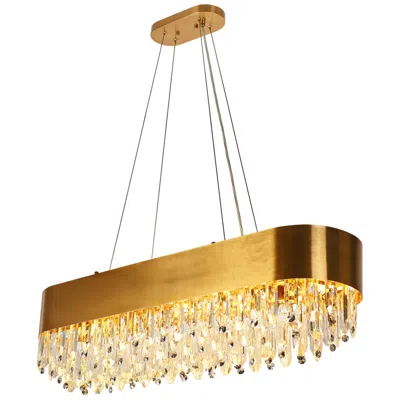 L.n.c. Sutella 10-light Crystal Gold Island Chandelier