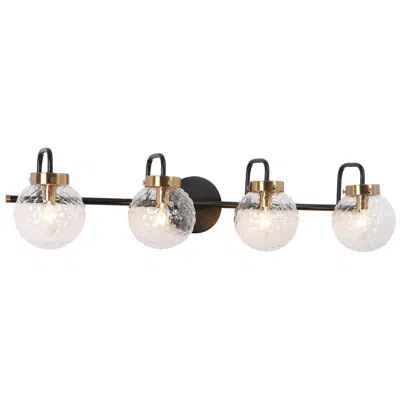 L.n.c. Texa 4-light 31.1" Wide Black And Gold Bath Light