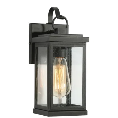 L.n.c. Lnc Theoa 12" High Textured Black Outdoor Wall Light