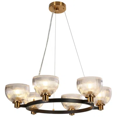 L.n.c. Towlnession 6-light Black Gold Chandelier