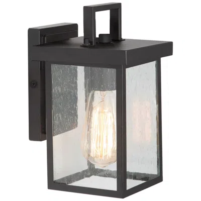 L.n.c. Uhyta 10.5" High Black Glass Outdoor Wall Light
