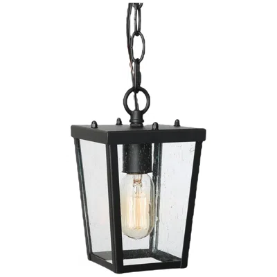 L.n.c. Uhyta 9.1" High Black Glass Outdoor Hanging Light