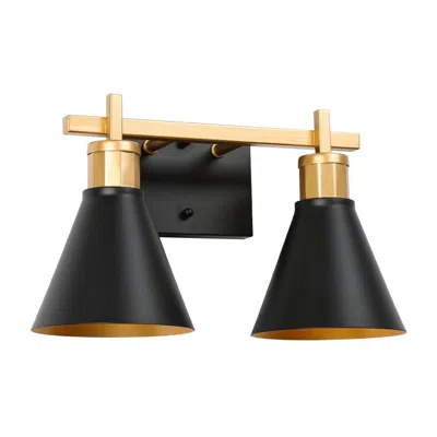 L.n.c. Umbralicious 8 1/2"h Matte Black And Satin Gold Wall Sconce