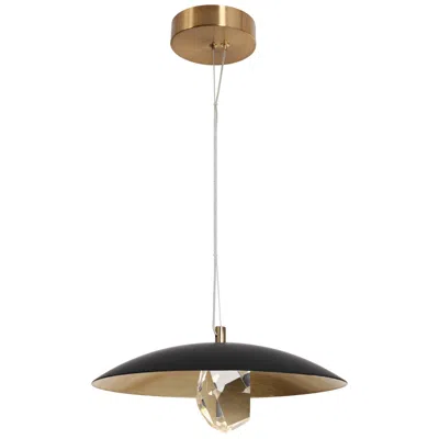L.n.c. Uoicasa 1-light Led Crystal Pendant Light In Black