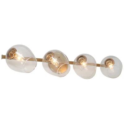 L.n.c. Uolze 4-light 33" Wide Satin Gold Bath Light