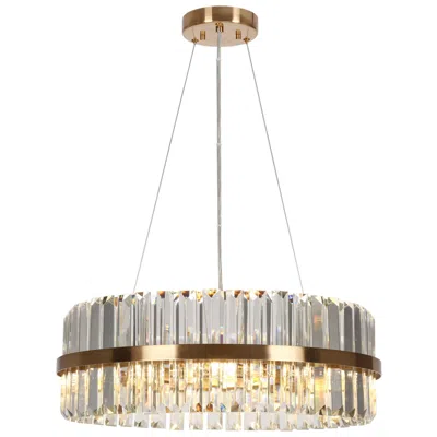 L.n.c. Lnc Vasuel 23 1/2" Wide 6-light Modern Brass And Crystal Chandelier
