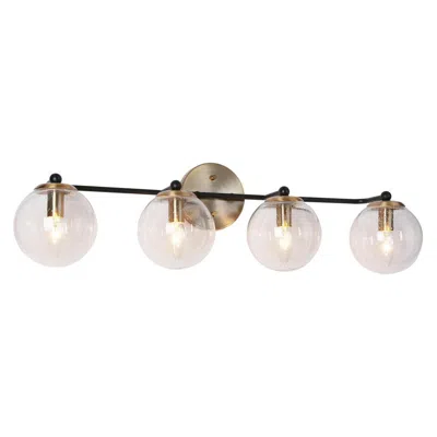 L.n.c. Lnc Vellichor 30" Wide 4-light Brass And Globe Glass Bath Light