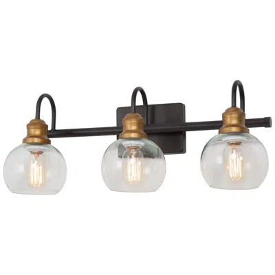 L.n.c. Whiting 22 1/2" Wide Black And Gold 3-light Bath Light