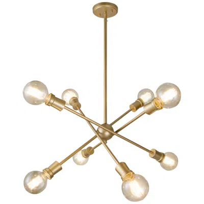 L.n.c. Zale 24 3/4" Wide Gold Metal 8-light Sputnik Chandelier