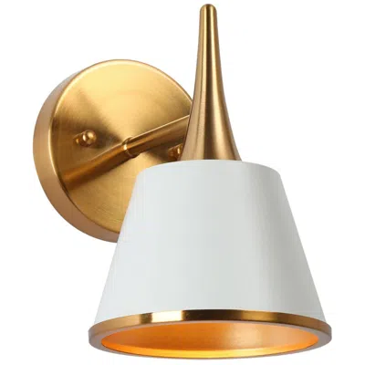L.n.c. Zavo 1-light 5.9" Wide White And Gold Bath Light