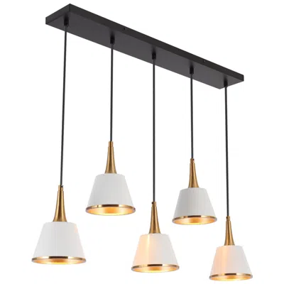L.n.c. Zavo 5-light 31.9" Wide Linear Island Chandelier Lights In Black