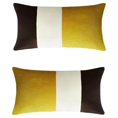 Pre-owned Lo Decor Couple Bed Collection Triple Black White Mustard In Yellow