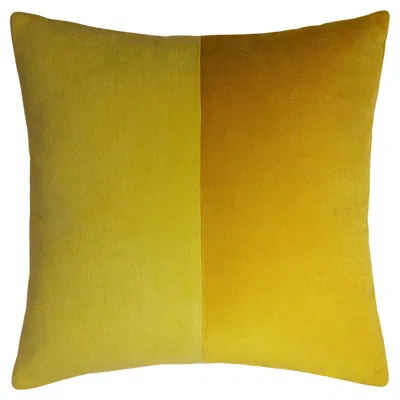 Pre-owned Lo Decor Double Mustard Cushion In Yellow