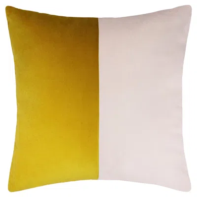 Pre-owned Lo Decor Double Optical Mustard Cushion In Yellow