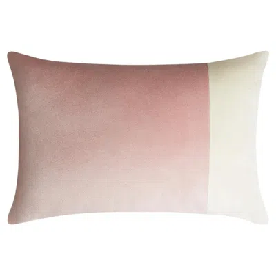 Pre-owned Lo Decor Double Rectangle Pink Velvet Pink And White