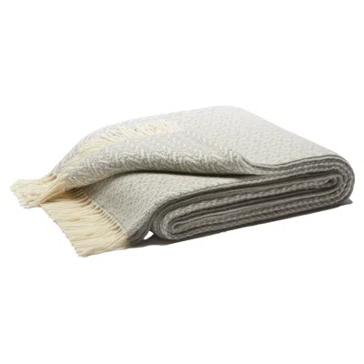Pre-owned Lo Decor Fringe Indianina 100% Cashmere Throw Grey In Gray