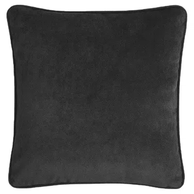 Pre-owned Lo Decor Happy Frame Black Velvet Cushion With Black Piping