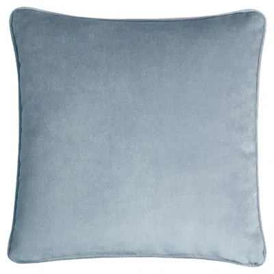 Pre-owned Lo Decor Happy Frame Light Blue Velvet Square Cushion