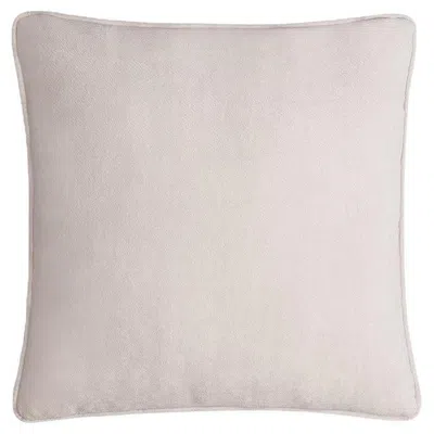 Pre-owned Lo Decor Happy Frame White Velvet Cushion With White Piping