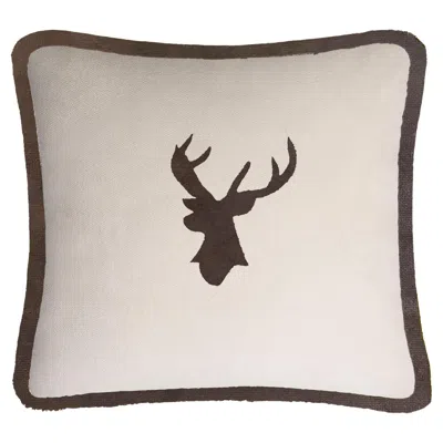 Pre-owned Lo Decor Happy Pillow Elk Velvet Beige With Brown Fringes