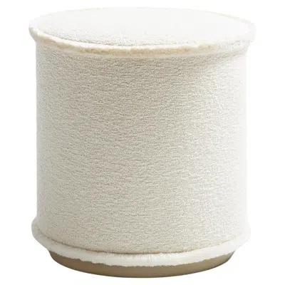 Pre-owned Lo Decor Il Pouf Bouclè Cream In White