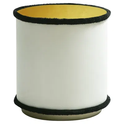 Pre-owned Lo Decor Il Pouf Graphic Mustard In Yellow