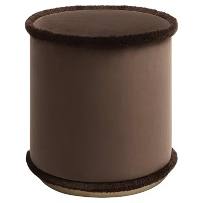 Pre-owned Lo Decor Il Pouf Tone On Tone Brown Chocolate