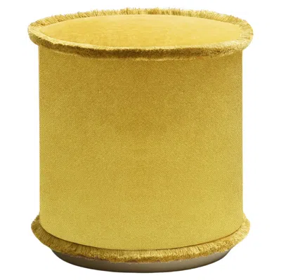 Pre-owned Lo Decor Il Pouf Tone On Tone Mustard In Yellow