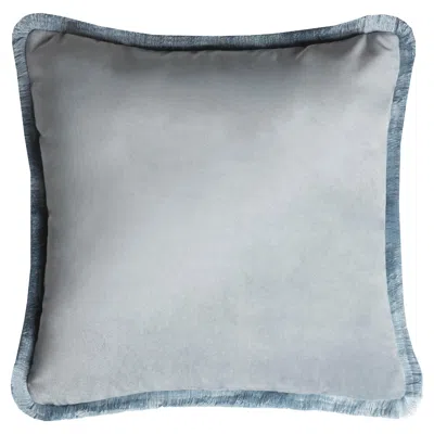 Pre-owned Lo Decor Major Collection Cushion Velvet With Fringes Teal In Green