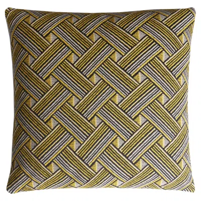 Pre-owned Lo Decor Rock Collection Cushion Mustard In Yellow