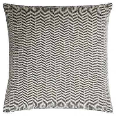 Pre-owned Lo Decor Spiga Herringbone Cushion Black And White