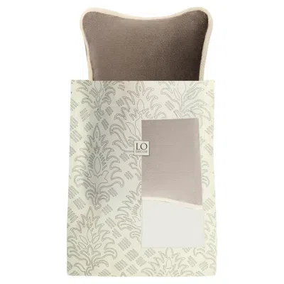 Pre-owned Lo Decor The Gift Micro Pillow Grey Velvet White Piping