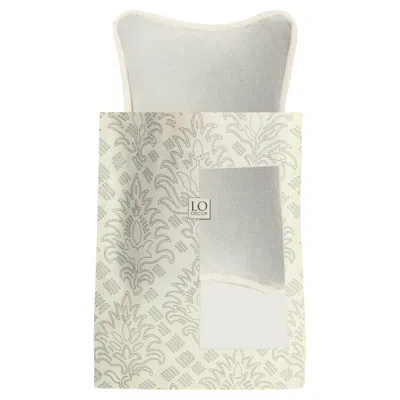 Pre-owned Lo Decor The Gift Micro Pillow Light Grey Velvet White Piping