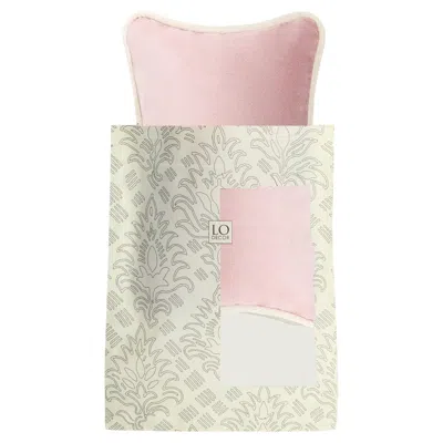 Pre-owned Lo Decor The Gift Micro Pillow Light Pink Velvet White Piping