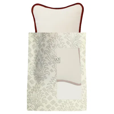 Pre-owned Lo Decor The Gift Micro Pillow White Velvet Brick Piping
