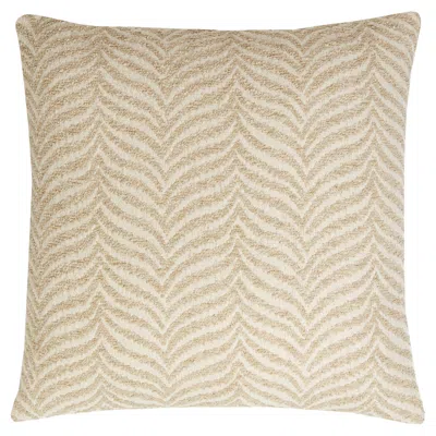 Pre-owned Lo Decor Zebra Ivory Cushion In White